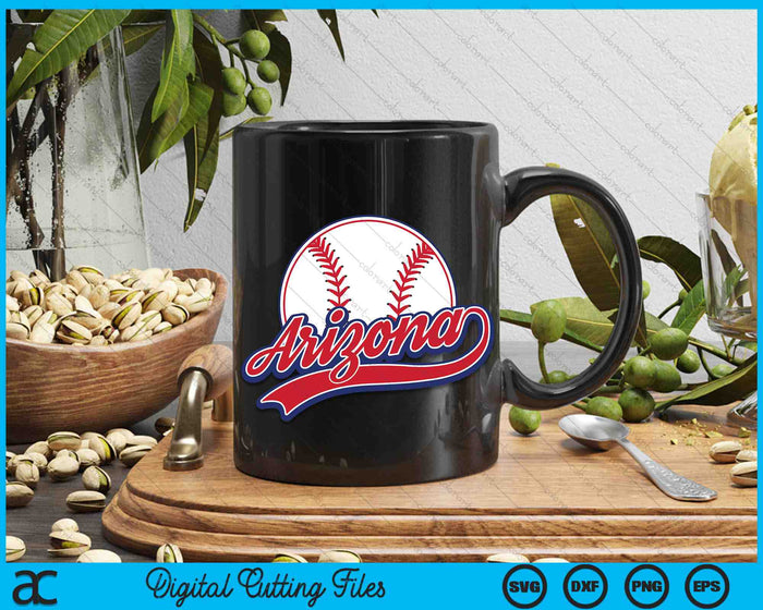 Vintage Arizona Cityscape Baseball SVG PNG Digital Cutting Files