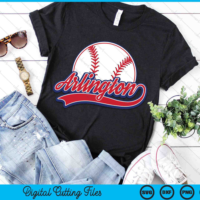 Vintage Arlington Cityscape Baseball SVG PNG Digital Cutting Files