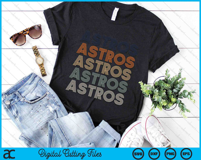 Vintage Astros Name Throwback 70s 80s Retro SVG PNG Digital Cutting Files