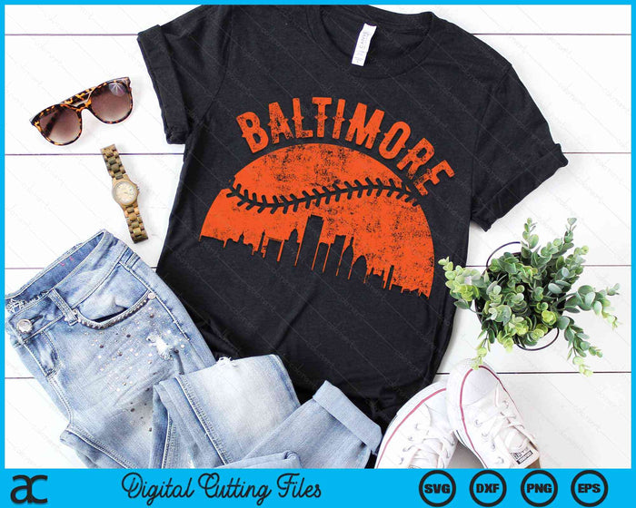 Vintage Baltimore City Baseball SVG PNG Digital Cutting Files
