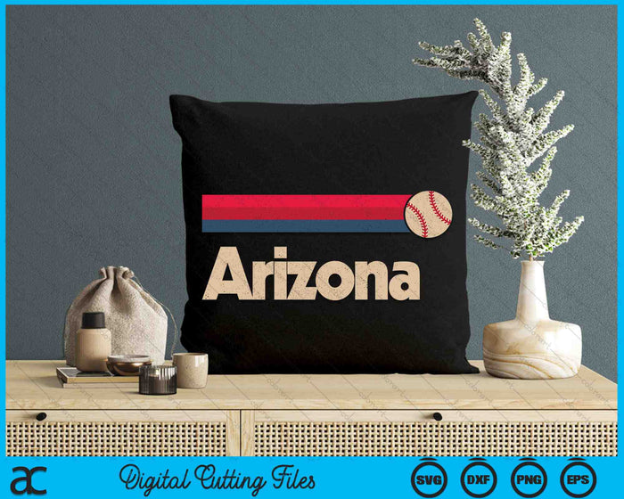 Vintage Baseball Arizona B-Ball Retro Stripes SVG PNG Digital Cutting Files