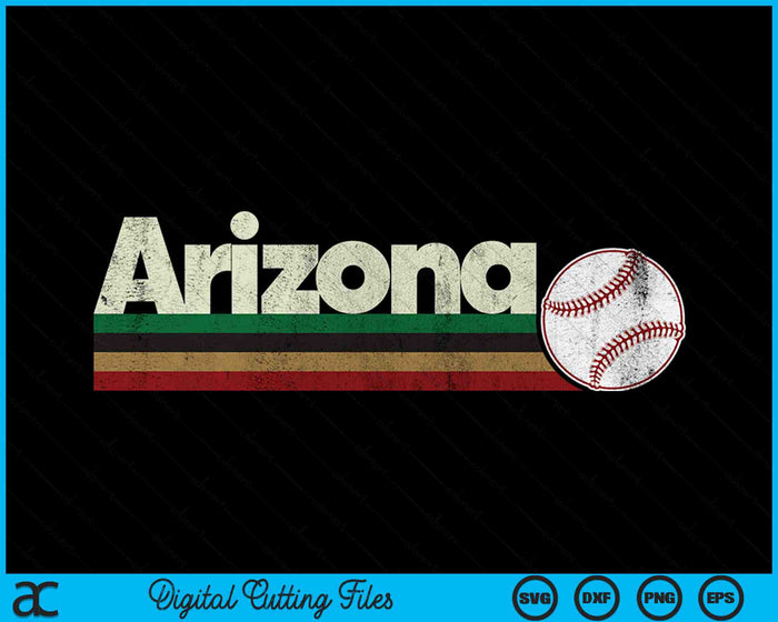 Vintage Baseball Arizona Baseball Retro Stripes SVG PNG Digital Cutting Files