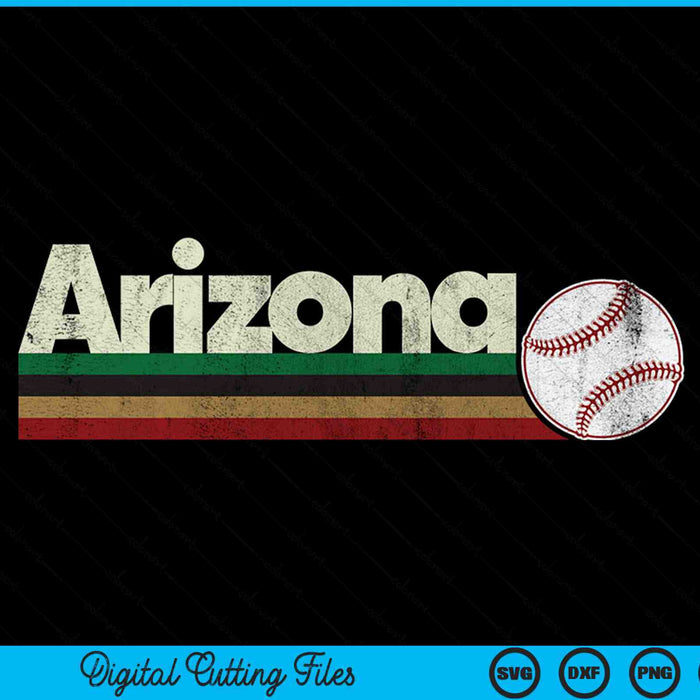 Vintage baseball Arizona baseball retro stripes SVG cut file