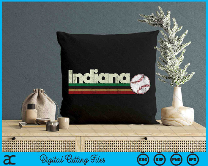 Vintage Baseball Indiana Baseball Retro Stripes SVG PNG Digital Cutting Files