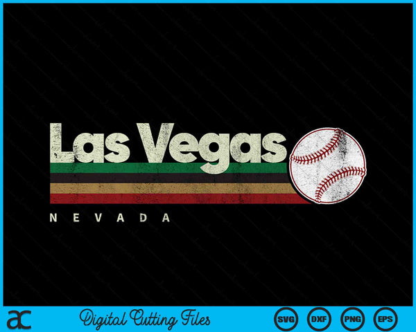 Vintage Baseball Las Vegas City Baseball Retro Stripes SVG PNG Digital Cutting Files