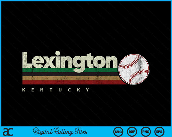 Vintage Baseball Lexington City Baseball Retro Stripes SVG PNG Digital Cutting Files