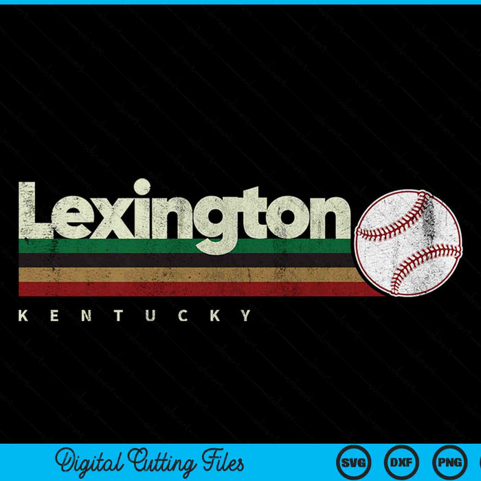 Vintage baseball lexington city baseball retro stripes SVG cut file