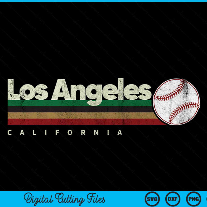 Vintage baseball Los Angeles city baseball retro stripes SVG cut file