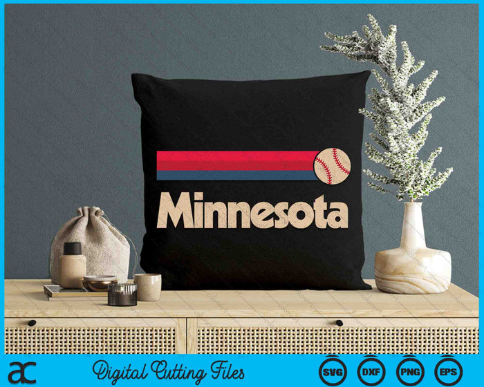 Vintage Baseball Minnesota B-Ball Retro Stripes SVG PNG Digital Cutting Files