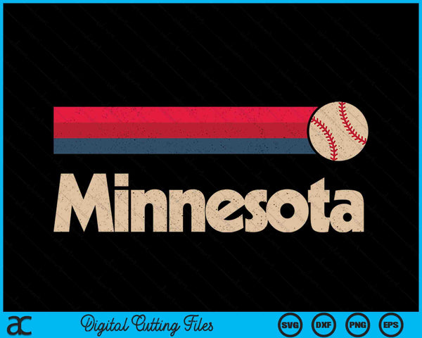 Vintage Baseball Minnesota B-Ball Retro Stripes SVG PNG Digital Cutting Files