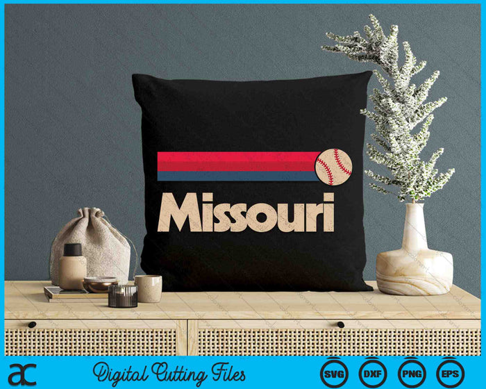 Vintage Baseball Missouri B-Ball Retro Stripes SVG PNG Digital Cutting Files