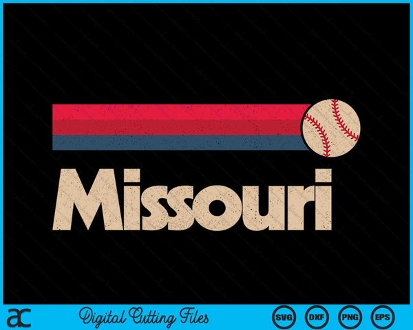 Vintage Baseball Missouri B-Ball Retro Stripes SVG PNG Digital Cutting Files