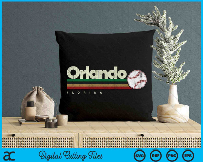 Vintage Baseball Orlando City Baseball Retro Stripes SVG PNG Digital Cutting Files