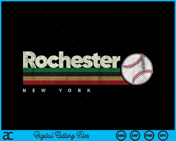 Vintage Baseball Rochester City Baseball Retro Stripes SVG PNG Digital Cutting Files