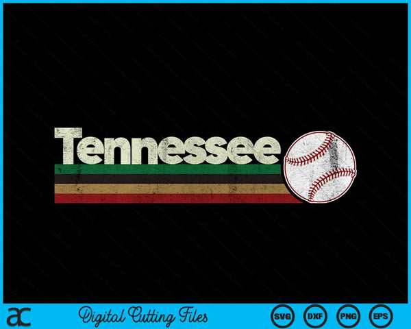 Vintage Baseball Tennessee Baseball Retro Stripes SVG PNG Digital Cutting Files