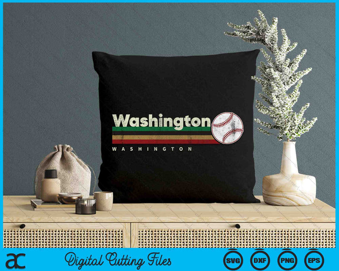 Vintage Baseball Washington City Baseball Retro Stripes SVG PNG Digital Cutting Files