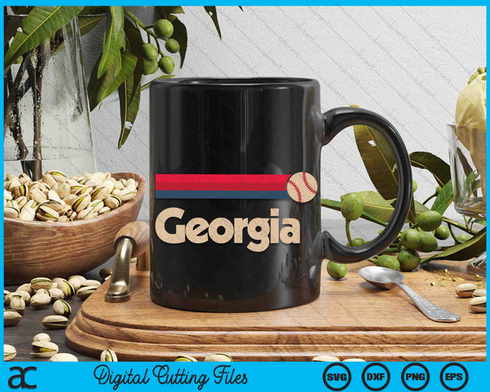 Vintage Basetball Georgia B-Ball Retro Stripes SVG PNG Digital Cutting Files