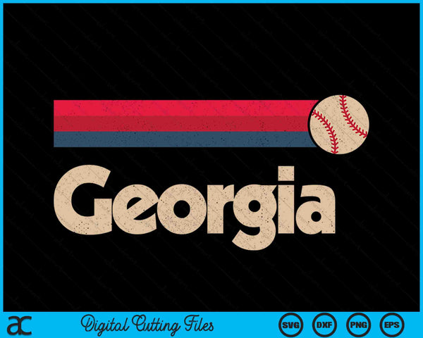 Vintage Basetball Georgia B-Ball Retro Stripes SVG PNG Digital Cutting Files