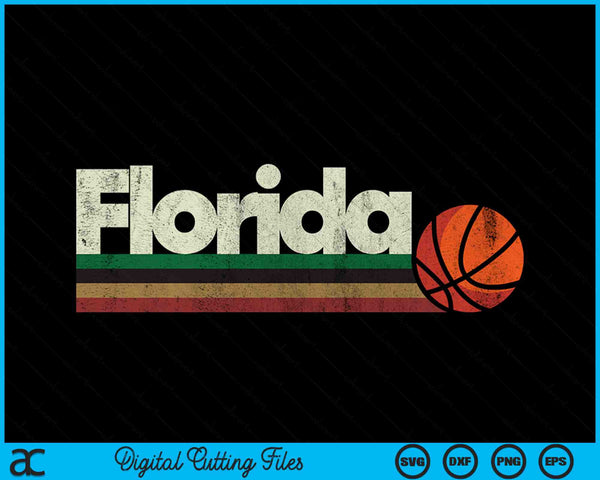 Vintage Basketball Florida B-Ball Retro Stripes SVG PNG Digital Cutting Files