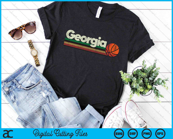 Vintage Basketball Georgia B-Ball Retro Stripes SVG PNG Digital Cutting Files