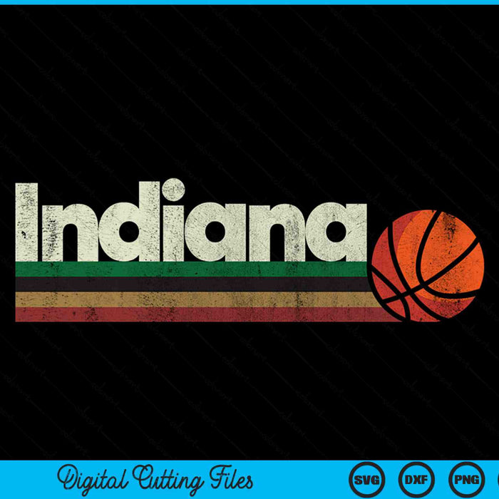 Vintage basketball Indiana b-ball retro stripes SVG cut file