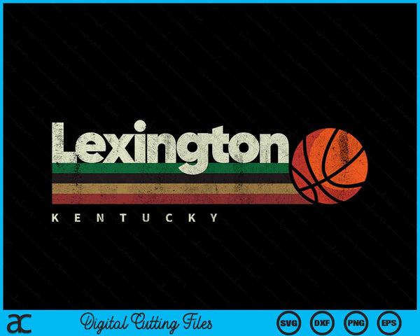 Vintage Basketball Lexington City B-Ball Retro Stripes SVG PNG Digital Cutting Files