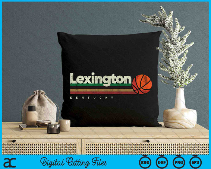 Vintage Basketball Lexington City B-Ball Retro Stripes SVG PNG Digital Cutting Files