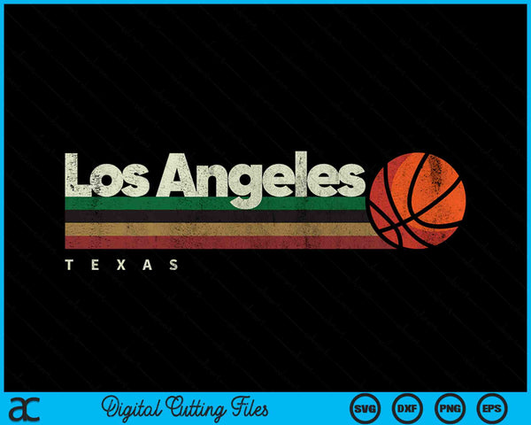 Vintage Basketball Los Angeles City B-Ball Retro Stripes SVG PNG Digital Cutting Files