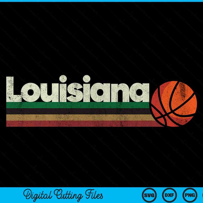 Vintage basketball Louisiana b-ball retro stripes SVG PNG cut file for Cricut