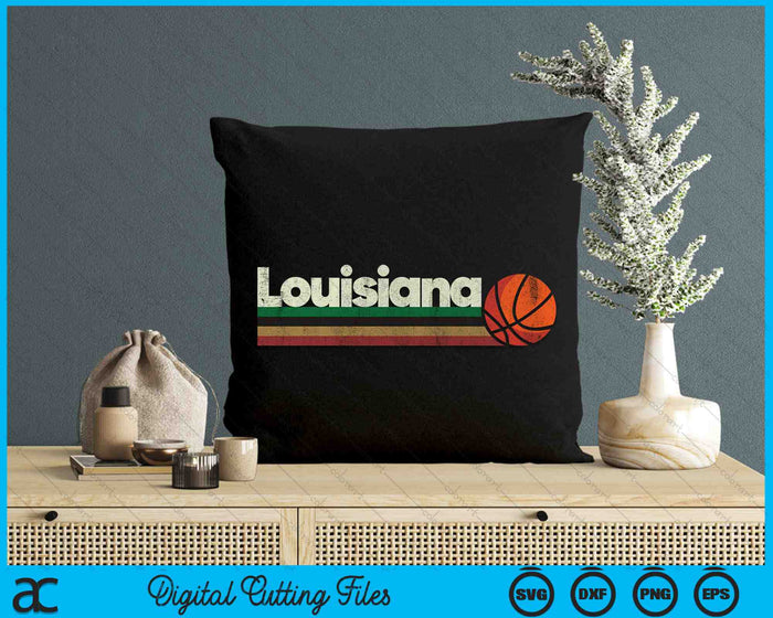 Vintage Basketball Louisiana B-Ball Retro Stripes SVG PNG Digital Cutting Files