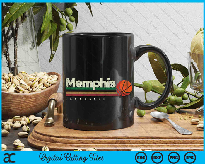 Vintage Basketball Memphis City B-Ball Retro Stripes SVG PNG Digital Cutting Files