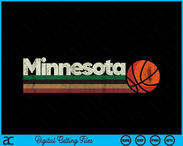 Vintage Basketball Minnesota B-Ball Retro Stripes SVG PNG Digital Cutting Files