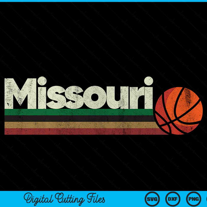 Vintage basketball Missouri b-ball retro stripes SVG PNG cut file for Cricut