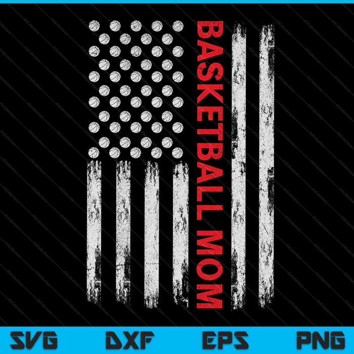 Vintage basketball mom USA flag SVG cut file