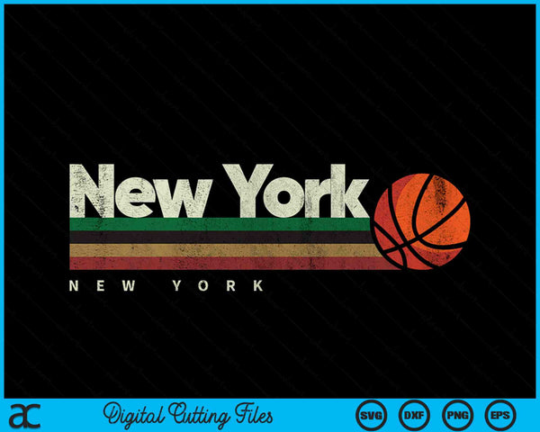 Vintage Basketball New York City Basketball Retro Stripes SVG PNG Digital Cutting Files