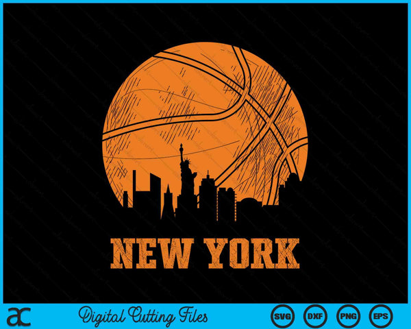 Vintage Basketball New York City Skyline Outfit SVG PNG Digital Cutting Files