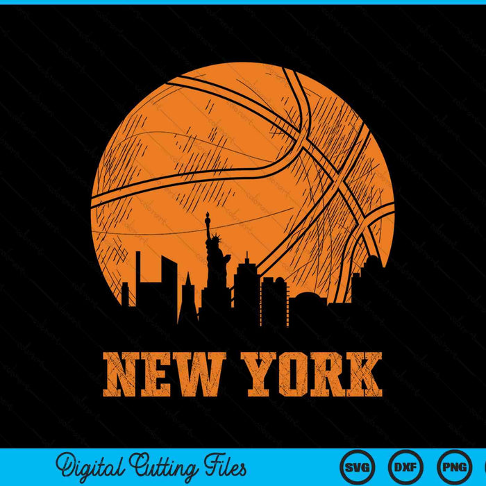 Vintage basketball New York City skyline outfit SVG cut file