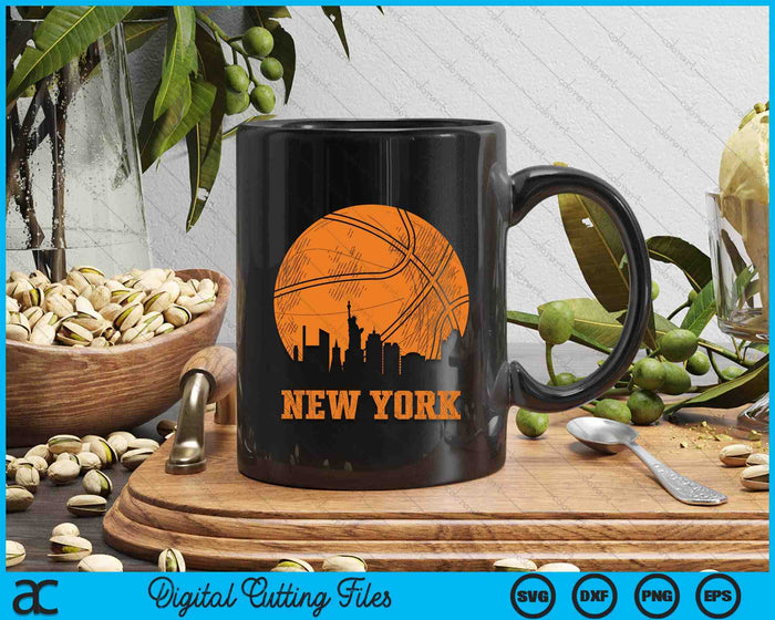 Vintage Basketball New York City Skyline Outfit SVG PNG Digital Cutting Files