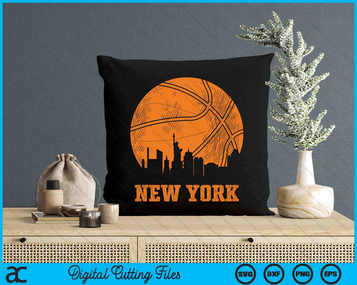 Vintage Basketball New York City Skyline Outfit SVG PNG Digital Cutting Files