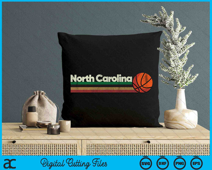 Vintage Basketball North Carolina B-Ball Retro Stripes SVG PNG Digital Cutting Files