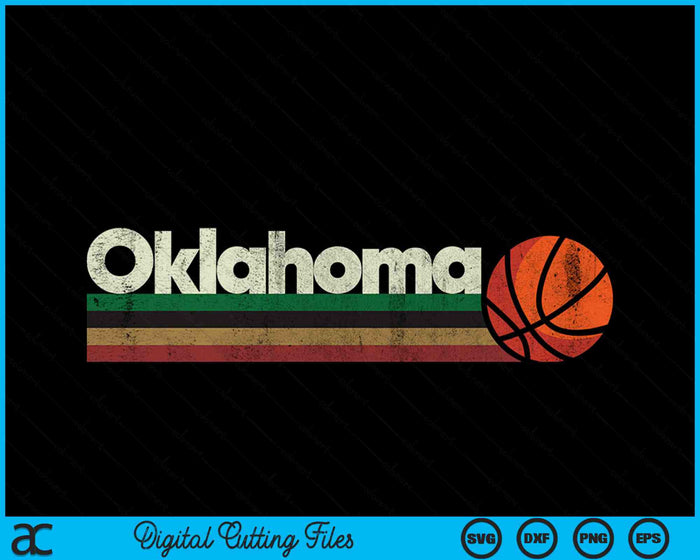 Vintage Basketball Oklahoma B-Ball Retro Stripes SVG PNG Digital Cutting Files