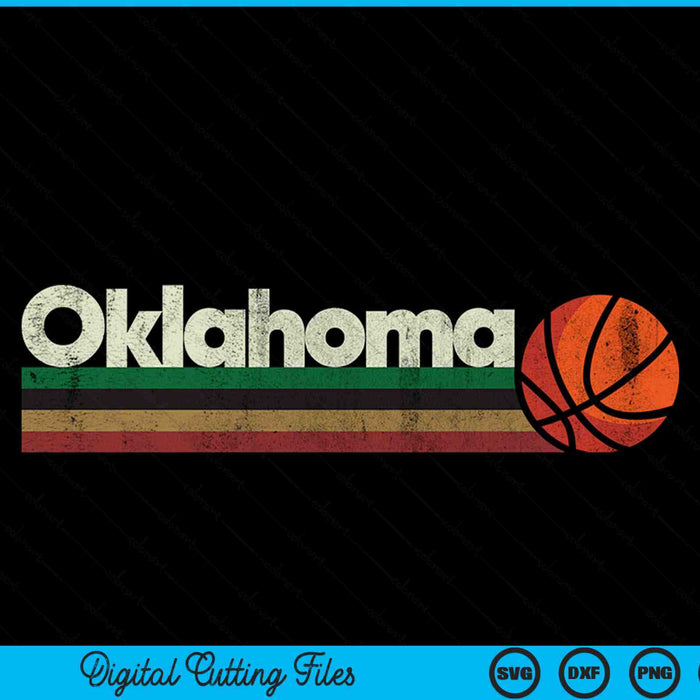 Vintage basketball Oklahoma b-ball retro stripes SVG PNG cut file for Cricut