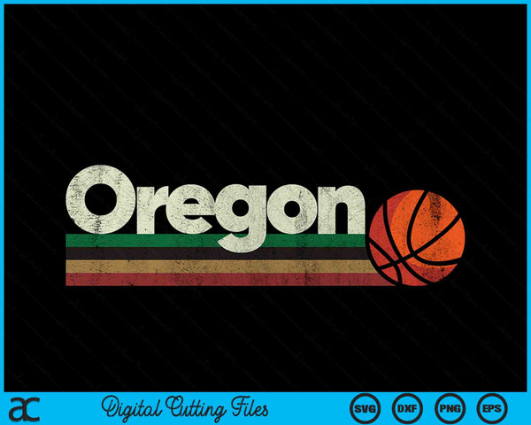 Vintage Basketball Oregon B-Ball Retro Stripes SVG PNG Digital Cutting Files