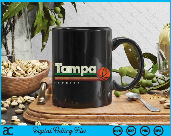 Vintage Basketball Tampa City B-Ball Retro Stripes SVG PNG Digital Cutting Files