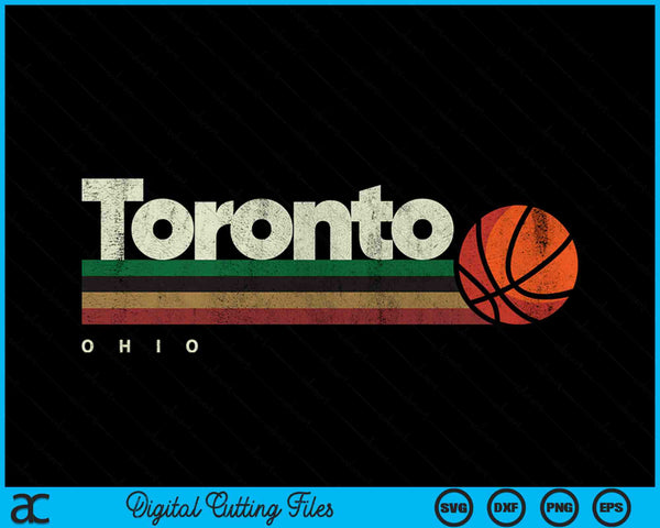 Vintage Basketball Toronto City B-Ball Retro Stripes SVG PNG Digital Cutting Files