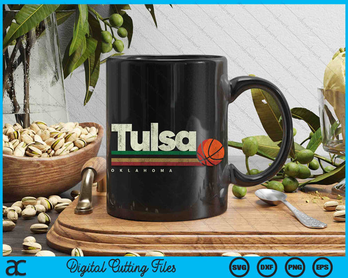 Vintage Basketball Tulsa City B-Ball Retro Stripes SVG PNG Digital Cutting Files