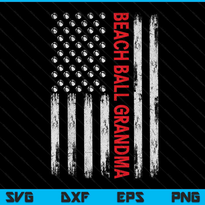 Vintage beach ball grandma USA flag SVG PNG cut file for Cricut