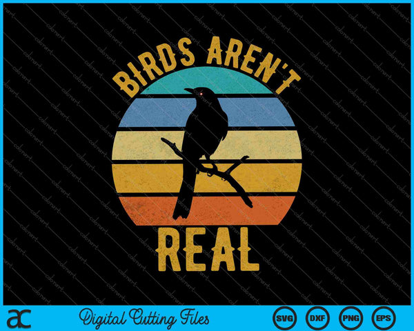 Vintage Birds Aren't Real Movement If It Flies It Spies SVG PNG Cutting Printable Files