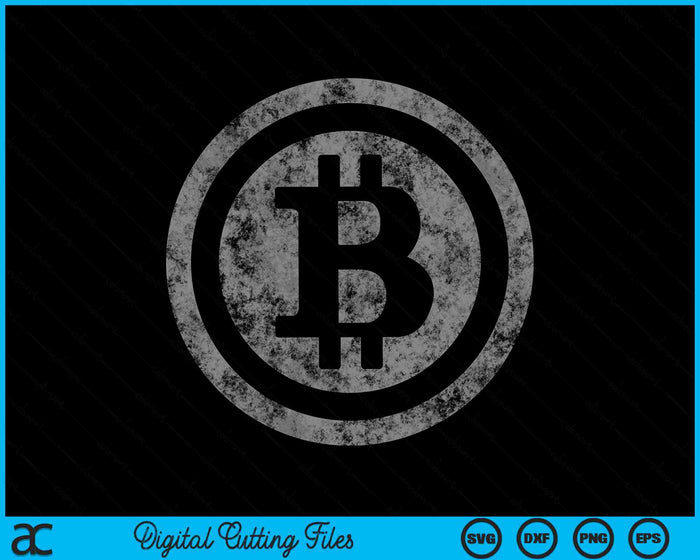 Vintage Bitcoin Crypto valutahandelaren SVG PNG snijden afdrukbare bestanden