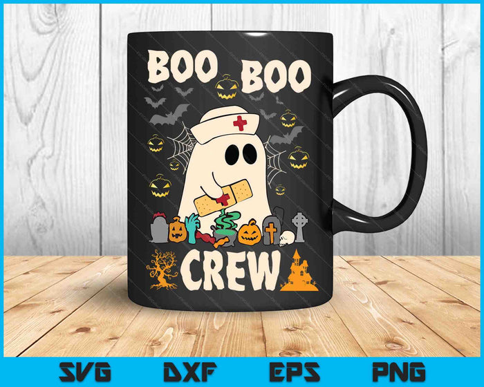 Boo Boo Crew Nurse Ghost Halloween Costume SVG PNG Digital Cutting Files